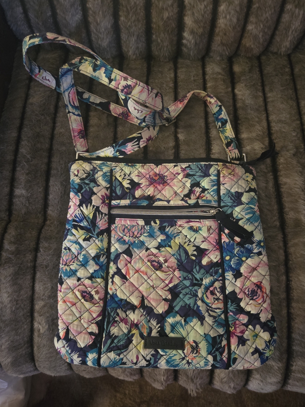 Vera Bradley Navy Floral Quilted Crossbody